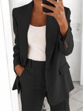 Ins Button Casual Suit Fashion Long-sleeved Lapel Blazer Women
