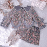 Girls Spring  Small Fragrance Fashion Dress Set