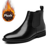 British Retro Chelsea Men's Fleece-lined Leather Boots