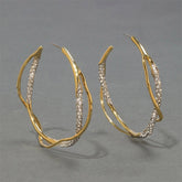 Gold Plated Two-tone 925 Silver Pin Earrings