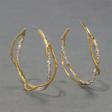 Gold Plated Two-tone 925 Silver Pin Earrings