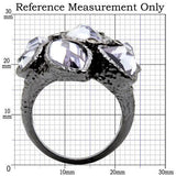 0W120 - Ruthenium Brass Ring with AAA Grade CZ in Light Amethyst