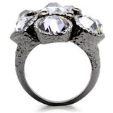 0W120 - Ruthenium Brass Ring with AAA Grade CZ in Light Amethyst