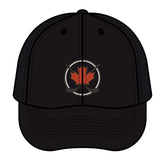 Maple Stick Hockey Hat Canadian Maple Leaf Cap with Crossed Hockey Sticks - Premium Snapback Trucker Hat - Canada Pride Baseball Cap
