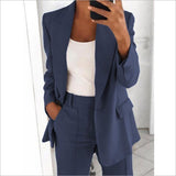 Ins Button Casual Suit Fashion Long-sleeved Lapel Blazer Women