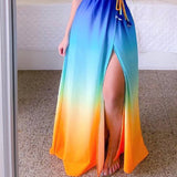 Women's Fashion Chiffon Dress Blue