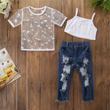 Girls Short Sleeve Star Clothing Set