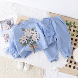 Girls' Clothing Baby Embroidered Lace Two Piece Set