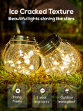 Spherical Glass Tank Crack Solar Lamp LED Garden Chandelier Waterproof Night Lamp