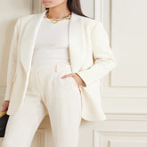 Solid Color White Suit Ladies Jacket