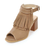 Fringed Fish Mouth Ladies High Heel Sandals