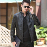 Men's Leather Jackets For Winter r Brand Men's Oblique Zipper Winter Down Biker Jacket