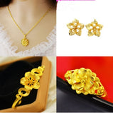Sand Gold Jewelry Dragon and Phoenix Four-piece Set Valentine Gift