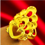 Sand Gold Jewelry Dragon and Phoenix Four-piece Set Valentine Gift