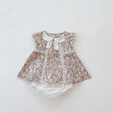 Toddler Girls Floral Tops White Bloomer set