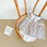 Toddler Girls Floral Tops White Bloomer set