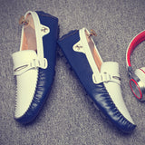 Genuine Leather Men Shoes Sports Car Shape Luxury Male Driving Shoes