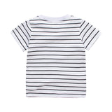 Striped Dinosaur Boys Short-sleeved T-shirt
