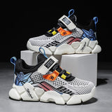Spring New Boys Fly Woven Mesh Lightweight Sneakers