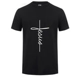 Jesus Cross T-shirts Men, Women, Europe, English, Digital Letters, Street Short Sleeve, Alien, WISH Amazon