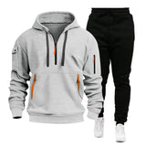 Men's Hooded Multi-Pocket Pullover Sweatshirt