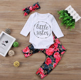 Girls  Clothing Set with Cotton Long-sleeved Color Hair Band