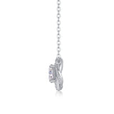 Silver necklace with a pendant on a white background