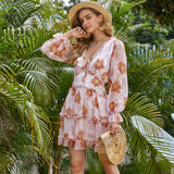 Halter Chiffon Floral Dress