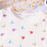 Girls' Floral Printed Shorts Two-piece Set