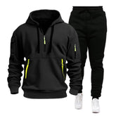 Men's Hooded Multi-Pocket Pullover Sweatshirt