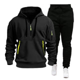 Men's Hooded Multi-Pocket Pullover Sweatshirt