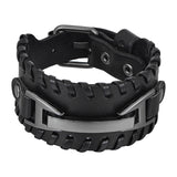 Genuine Leather Macrame Bracelet Braided For Men Jewelry Leather Punk Accessories PU Adjustable Bracelet