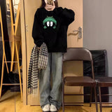 Loose Casual Fleece-lined Hoodless Sweater Women