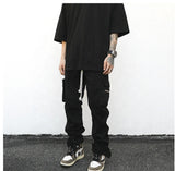 Men Drawstring Side Pocket Cargo Pants