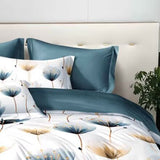 3-piece Set Of Simple And Fresh Blue And White Floral Duvet Cover