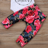 Girls Clothing Set with Cotton Long-sleeved Color Hair Band