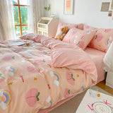 Milk Velvet Four-piece Cotton Single-sided Bed Sheets