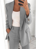 Ins Button Casual Suit Fashion Long-sleeved Lapel Blazer Women
