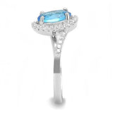 3W1393 - Rhodium 925 Sterling Silver Ring with Synthetic Spinel in