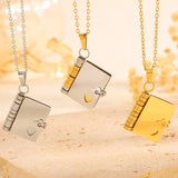 Titanium Steel Girl Love Letter Necklace With Openable Pendant