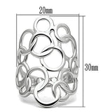 3W170 - Rhodium Brass Ring with No Stone