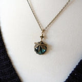 Creative Retro Dragonfly Green Crystal Ladies' Pendant Necklace