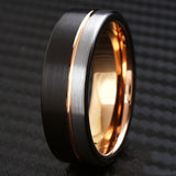 Trendy 8mm Black Tungsten Carbide Wedding Rings For Men