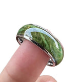 Stylish And Minimalist Green Wood-grain Ring