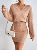Women's Clothing - Honey Lace Detail V-Neck Mini Dress
