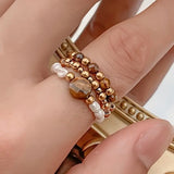 Vintage Red Agate Natural Stone Ring For Women