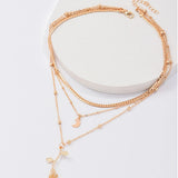 Multilayer Moon Gold Color Pendant Necklaces
