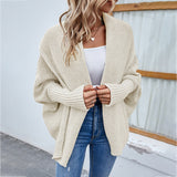 New Loose Knitted Sweater Solid Color Bat Sleeve