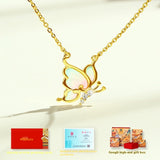 Sterling Silver Light Luxury Minority Accessories High-grade Pendant Butterfly Necklace For Girls