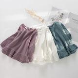 Girls' Ruffle Cotton Linen Long Sleeved T-shirt